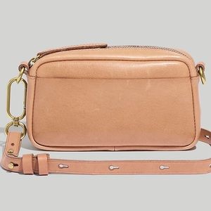 Madewell leather carabiner mini cross body bag RED